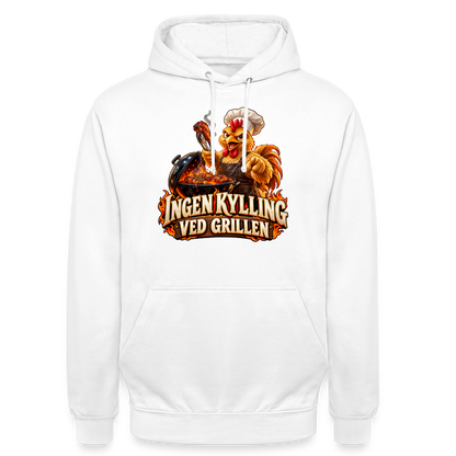 CityShirts - Hoodie - Ingen kylling ved grillen - CS054 - hvid