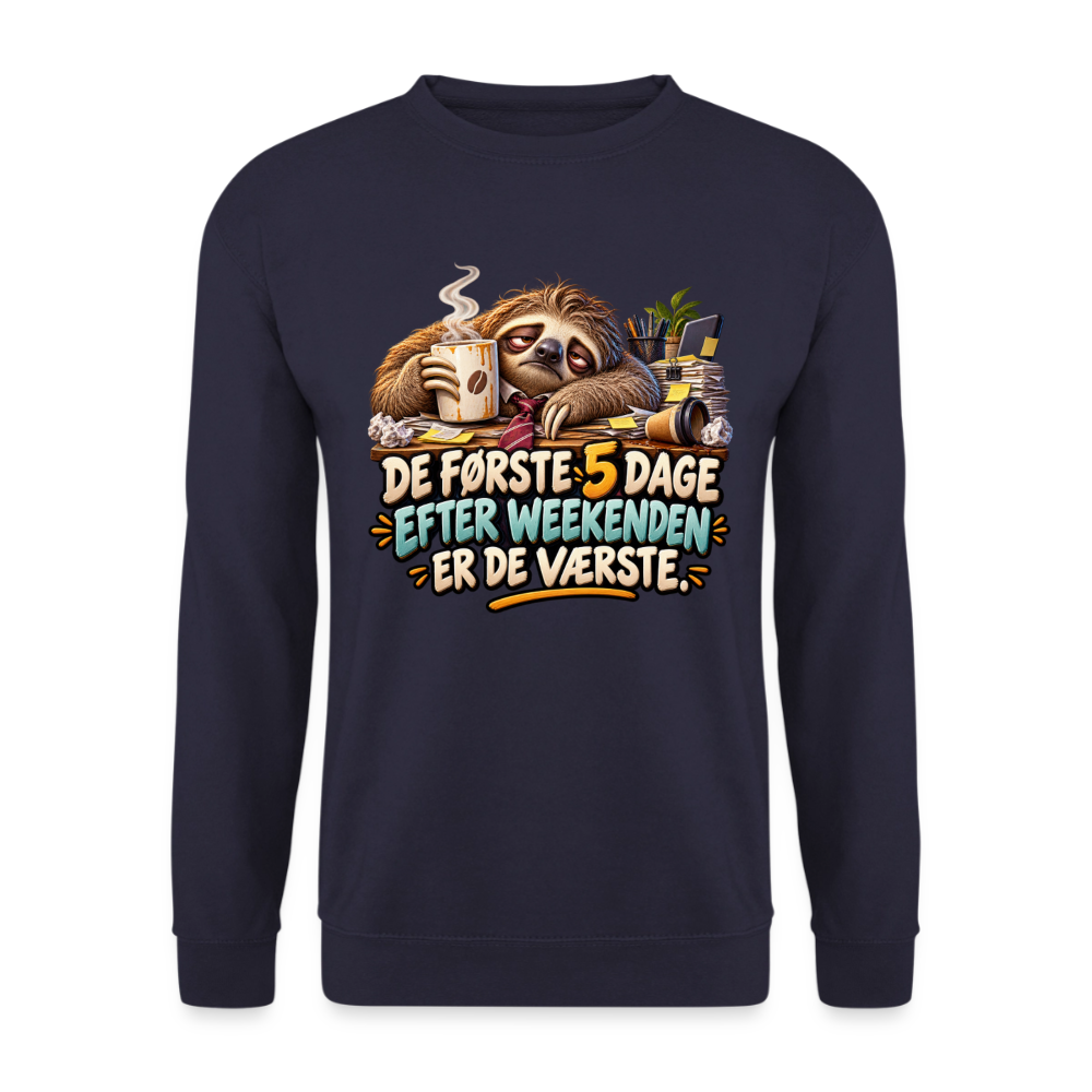 CityShirts - Sweatshirt - De første 5 dage efter weekenden er de værste - CS023 - marineblå