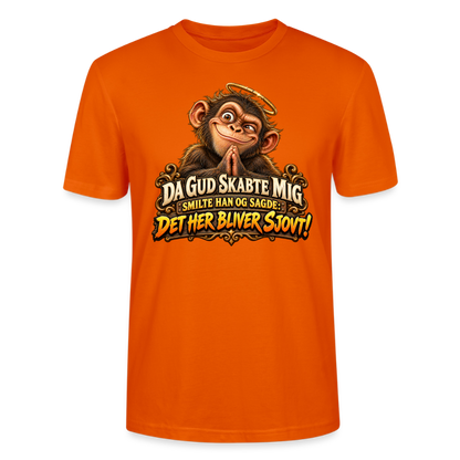 CityShirts - T-shirt - Da Gud skabte mig – Det her bliver sjovt! - CS004 - mørk orange