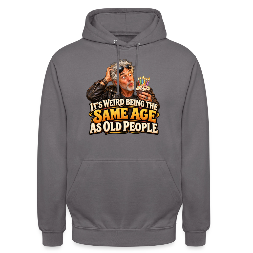 CityShirts - Hoodie - Same age as old people - CS018 - mellemgrå