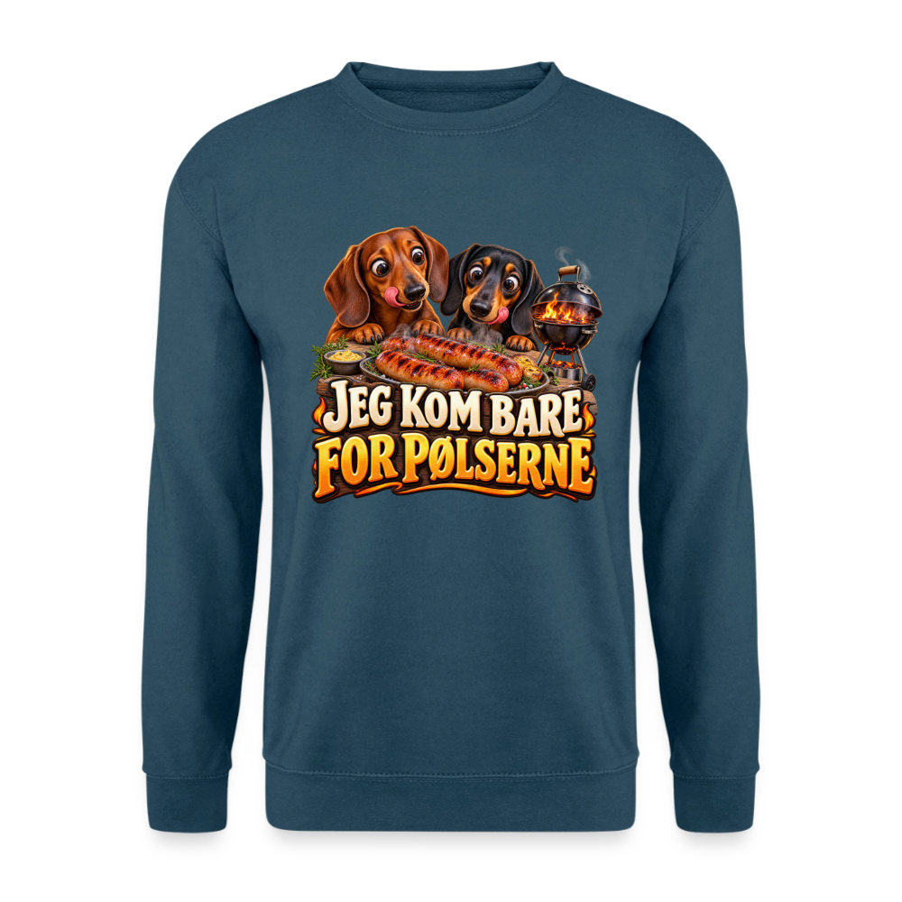 CityShirts - Sweatshirt - Jeg kom bare for pølserne - CS048 - indigoblå