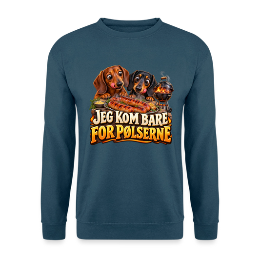 CityShirts - Sweatshirt - Jeg kom bare for pølserne - CS048 - indigoblå