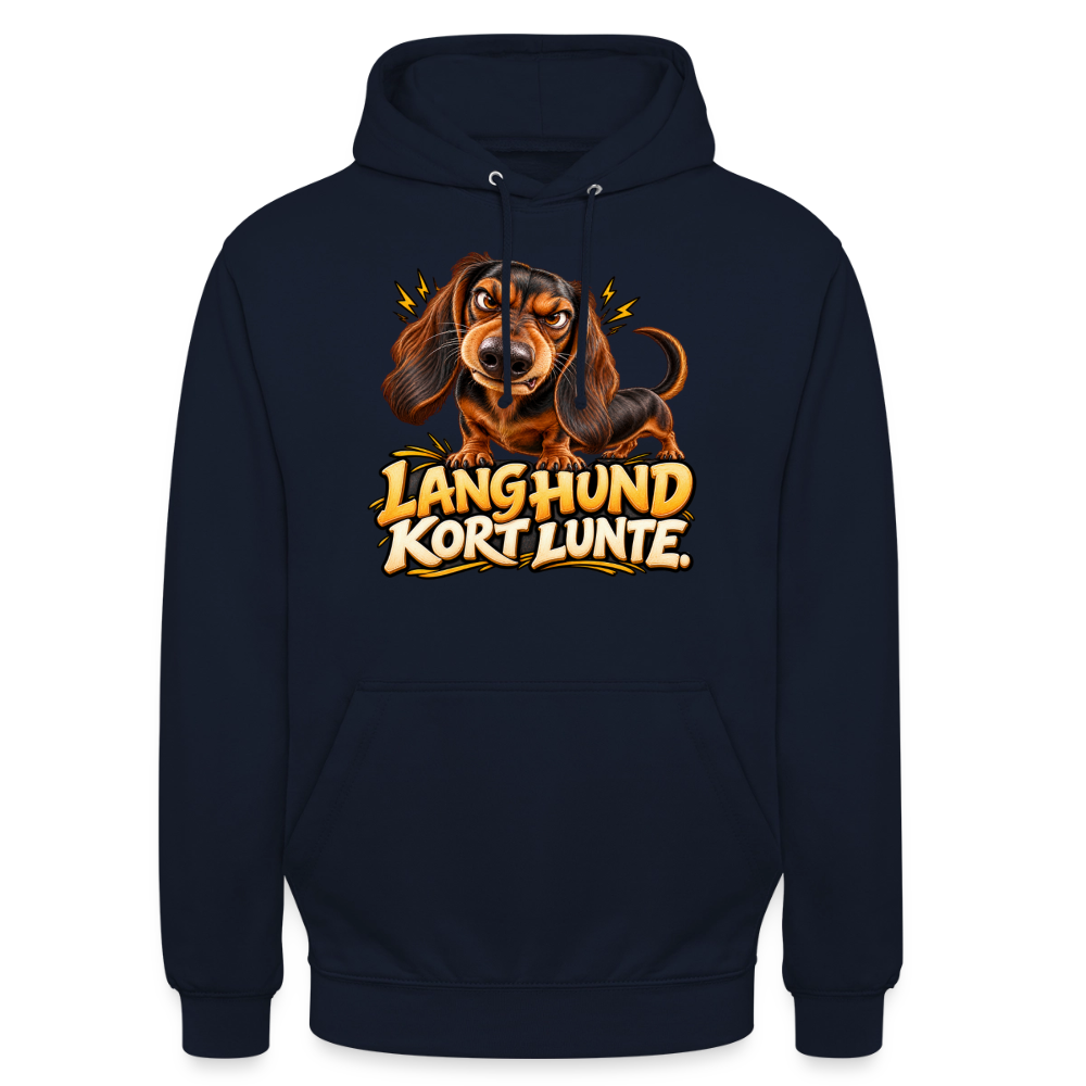 CityShirts - Hoodie - Lang Hund – Kort Lunte - CS026 - marineblå