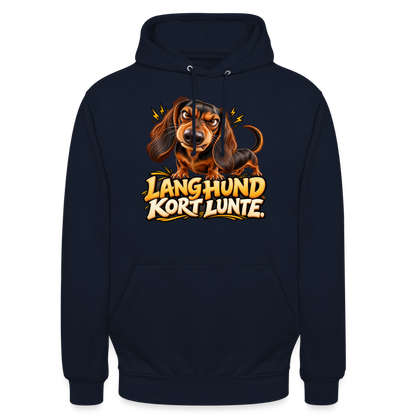 CityShirts - Hoodie - Lang Hund – Kort Lunte - CS026 - marineblå