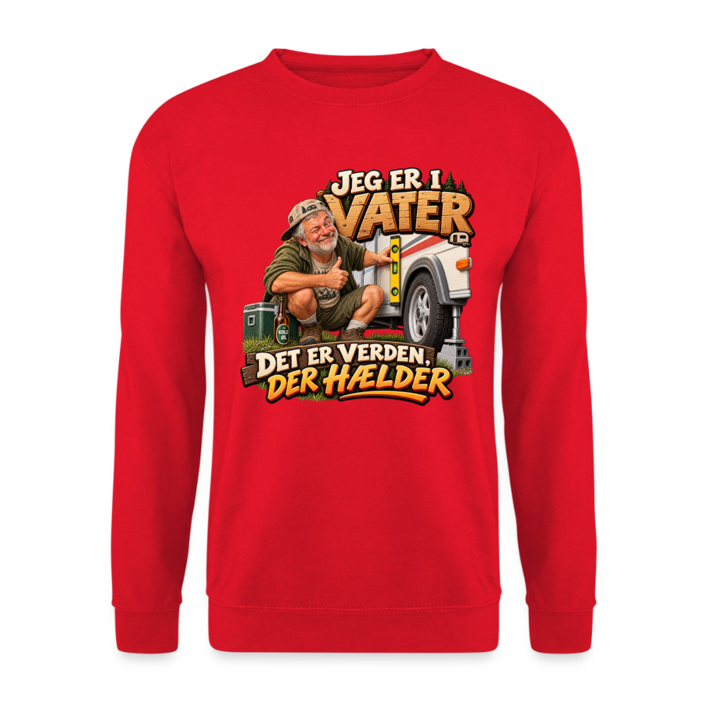 CityShirts - Sweatshirt - Jeg er i vater – Det er verden, der hælder - CS033 - rød
