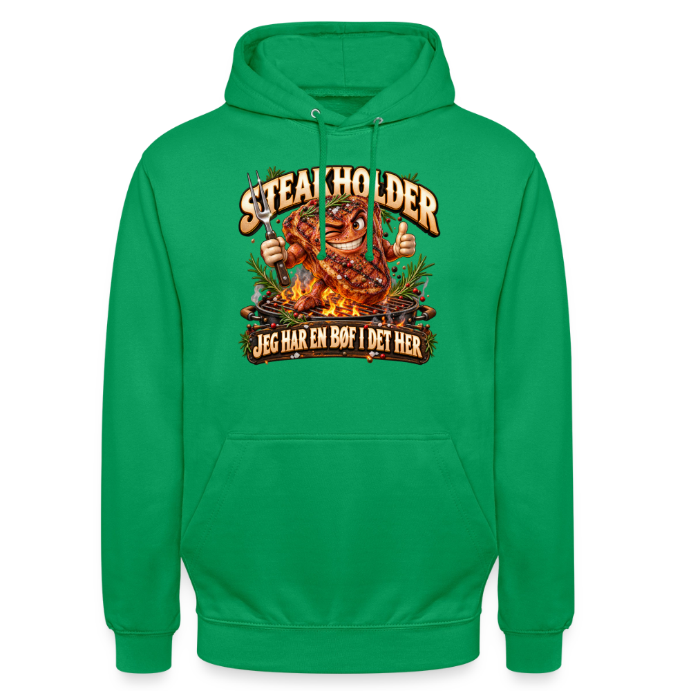 CityShirts - Hoodie - Steakholder – Jeg har en bøf i det her - CS052 - kelly grøn