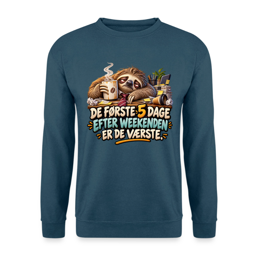 CityShirts - Sweatshirt - De første 5 dage efter weekenden er de værste - CS023 - indigoblå