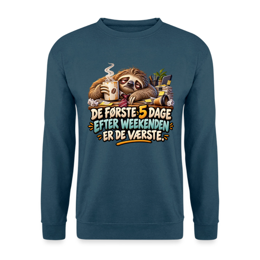CityShirts - Sweatshirt - De første 5 dage efter weekenden er de værste - CS023 - indigoblå