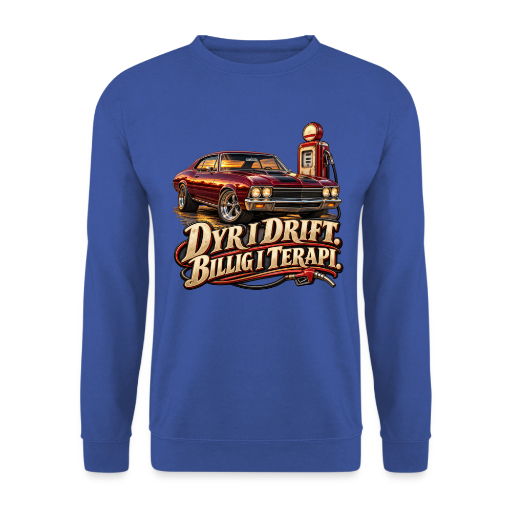 CityShirts - Sweatshirt - Dyr i drift. Billig i terapi. – V8 - CS029 - kongeblå