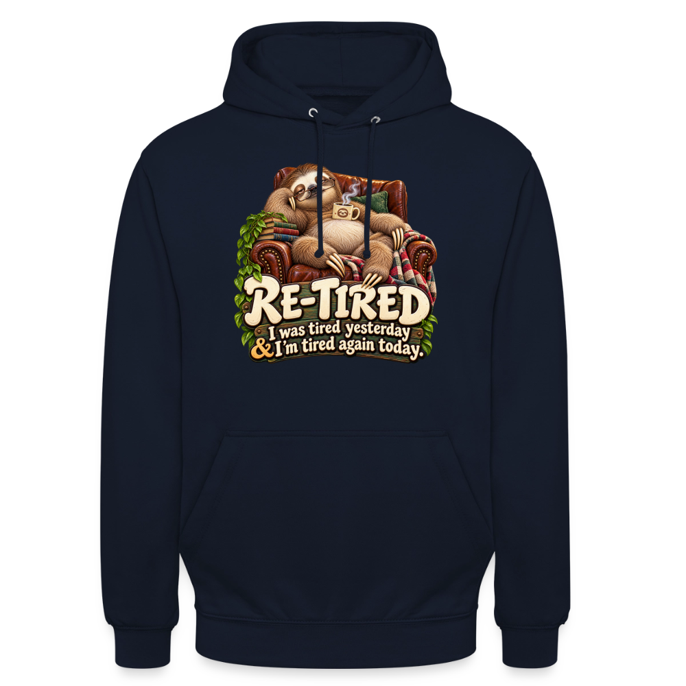 CityShirts - Hoodie - Re-tired – Tired again today - CS009 - marineblå