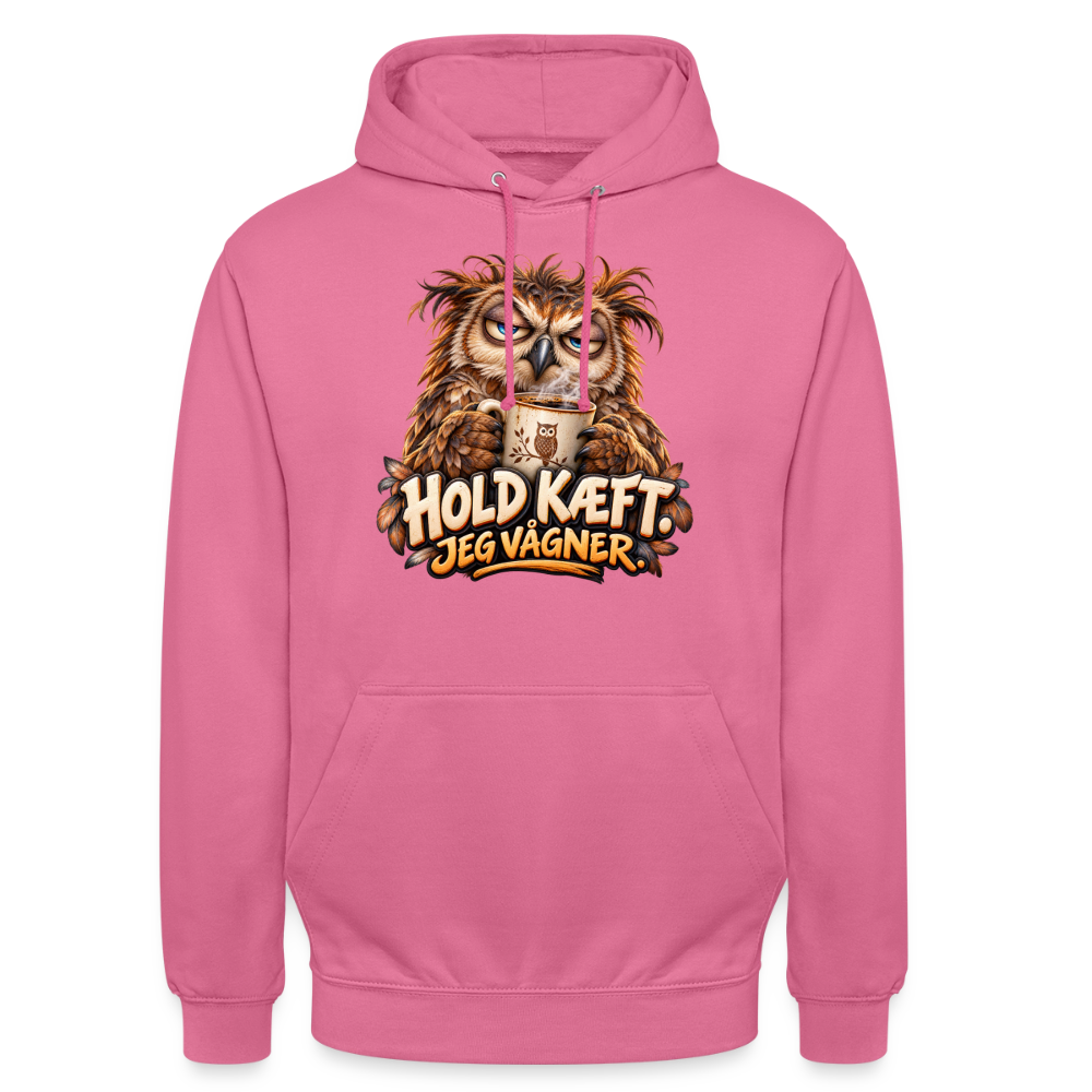 CityShirts - Hoodie - Hold kæft. Jeg vågner. – morgenugle - CS027 - pink