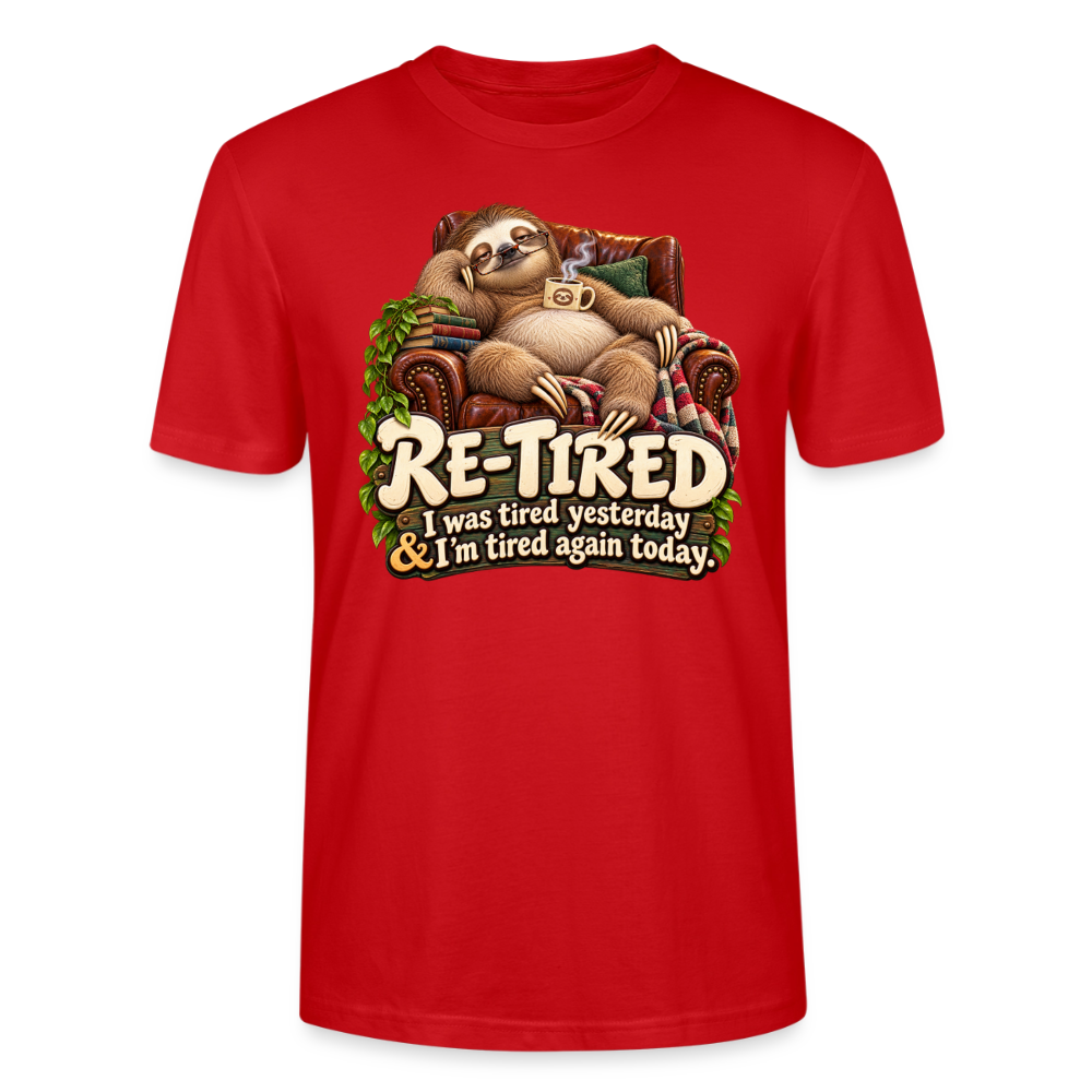 CityShirts - T-shirt - Re-tired – Tired again today - CS009 - rød