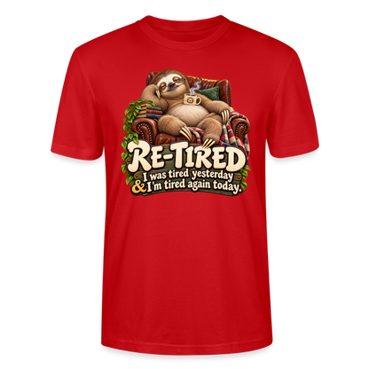 CityShirts - T-shirt - Re-tired – Tired again today - CS009 - rød