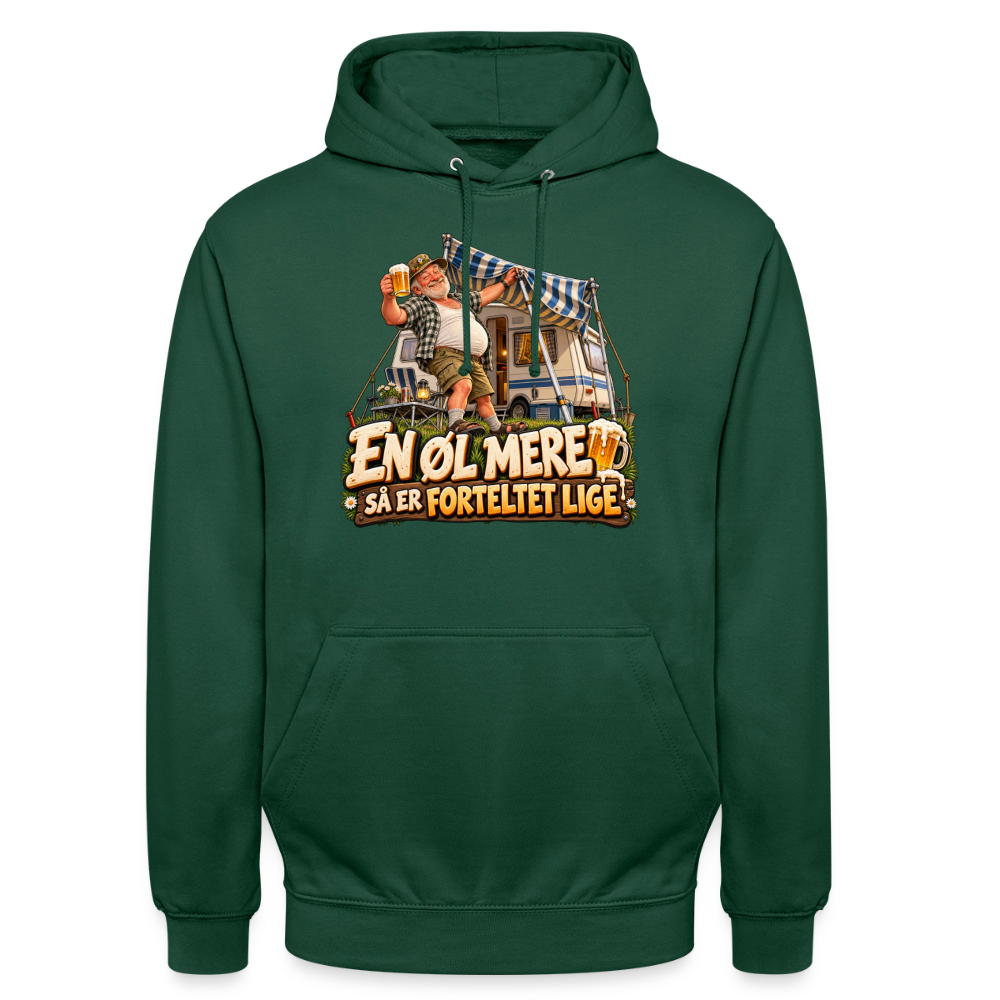 CityShirts - Hoodie - En øl mere, så er forteltet lige - CS039 - flaskegrøn