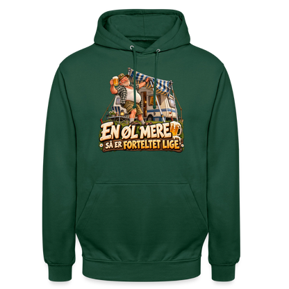CityShirts - Hoodie - En øl mere, så er forteltet lige - CS039 - flaskegrøn