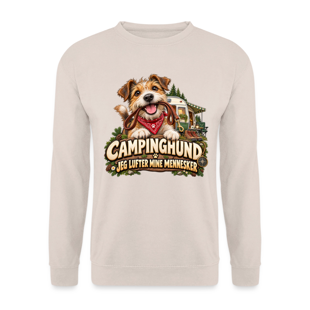 CityShirts - Sweatshirt - Campinghund – Jeg lufter mine mennesker - CS041 - sand