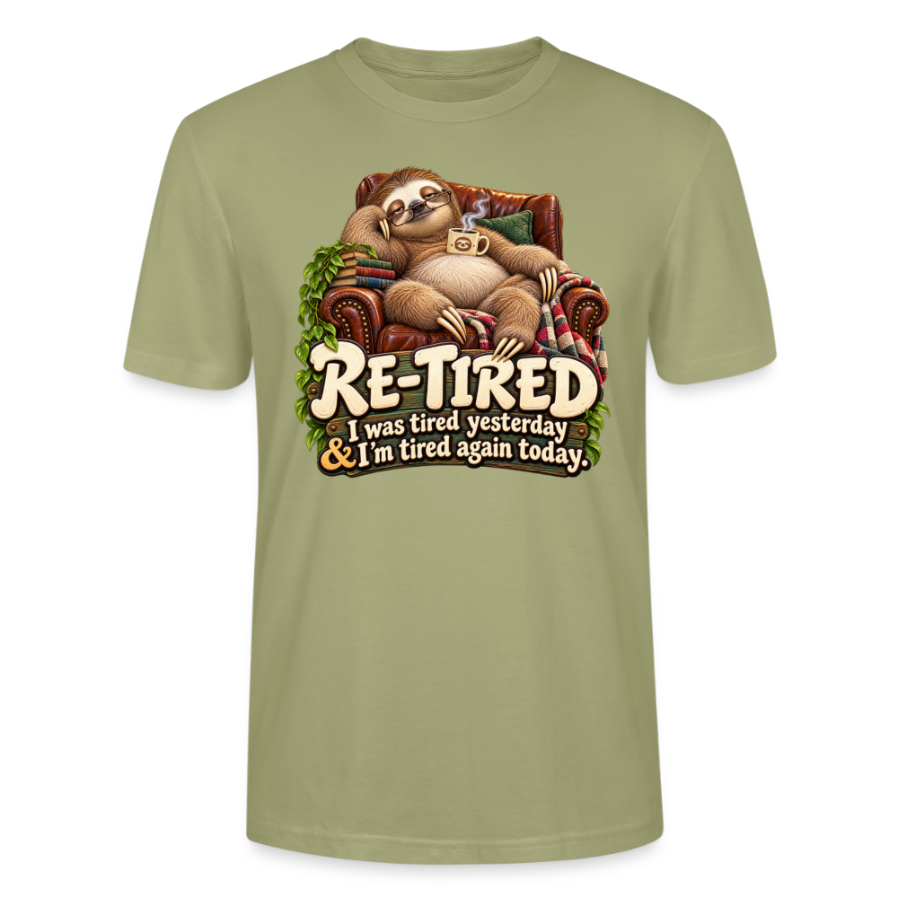 CityShirts - T-shirt - Re-tired – Tired again today - CS009 - grågrøn