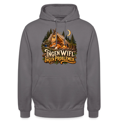 CityShirts - Hoodie - Ingen WiFi. Ingen problemer. - CS036 - mellemgrå