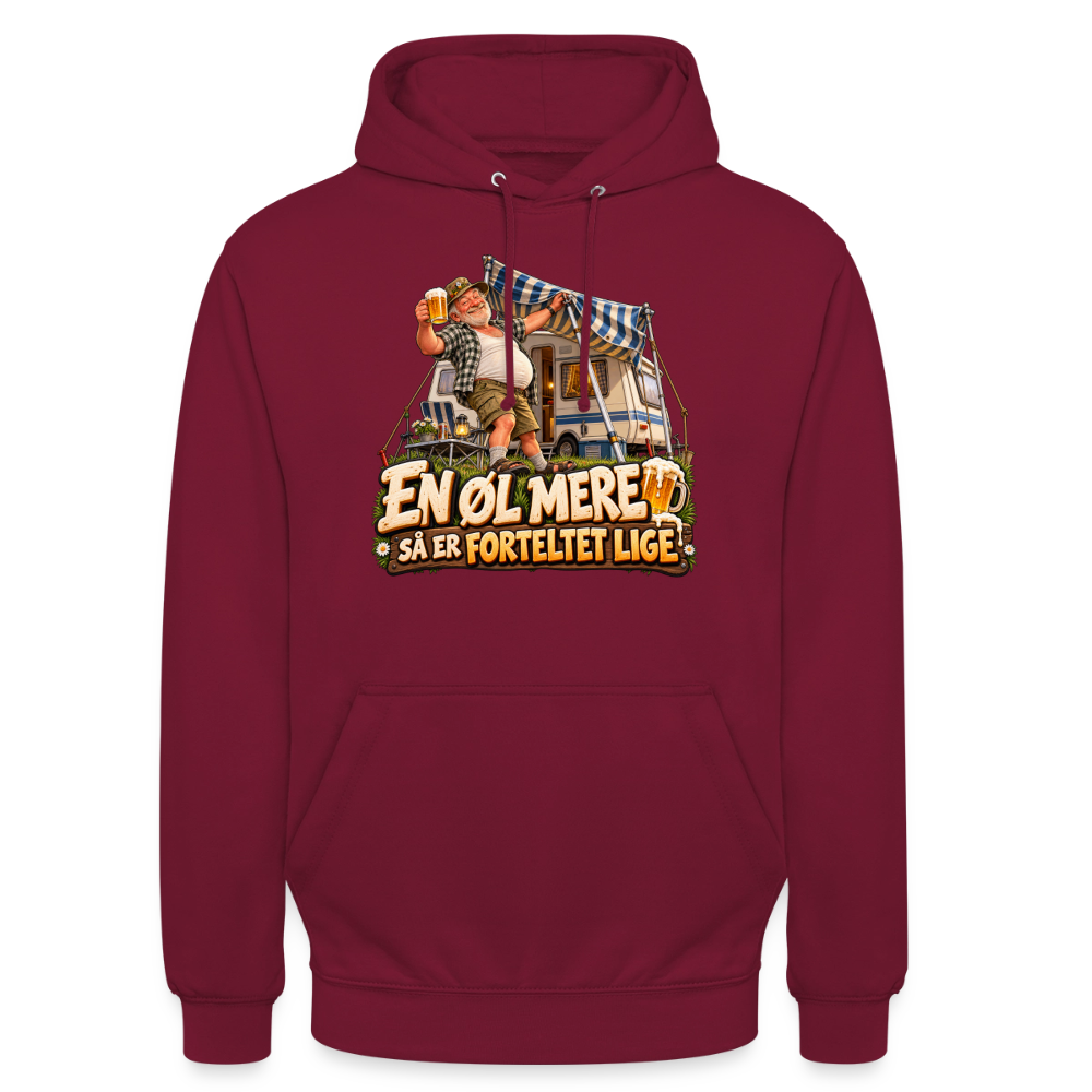 CityShirts - Hoodie - En øl mere, så er forteltet lige - CS039 - bordeaux