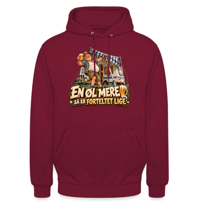 CityShirts - Hoodie - En øl mere, så er forteltet lige - CS039 - bordeaux