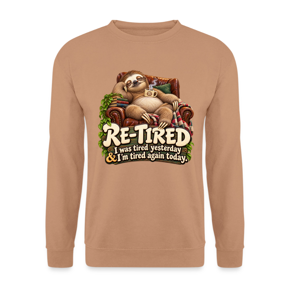CityShirts - Sweatshirt - Re-tired – Tired again today - CS009 - mokka