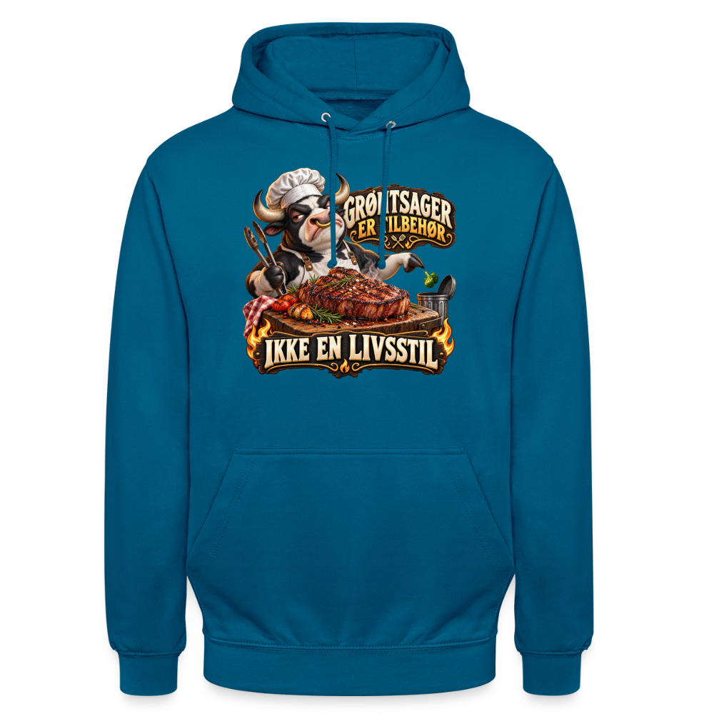 CityShirts - Hoodie - Grøntsager er tilbehør – Ikke en livsstil - CS053 - dybt havblå 