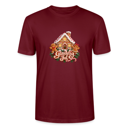 CityShirts - T-shirt - Glædelig Jul – peberkagehygge - CS067 - burgunder-rød
