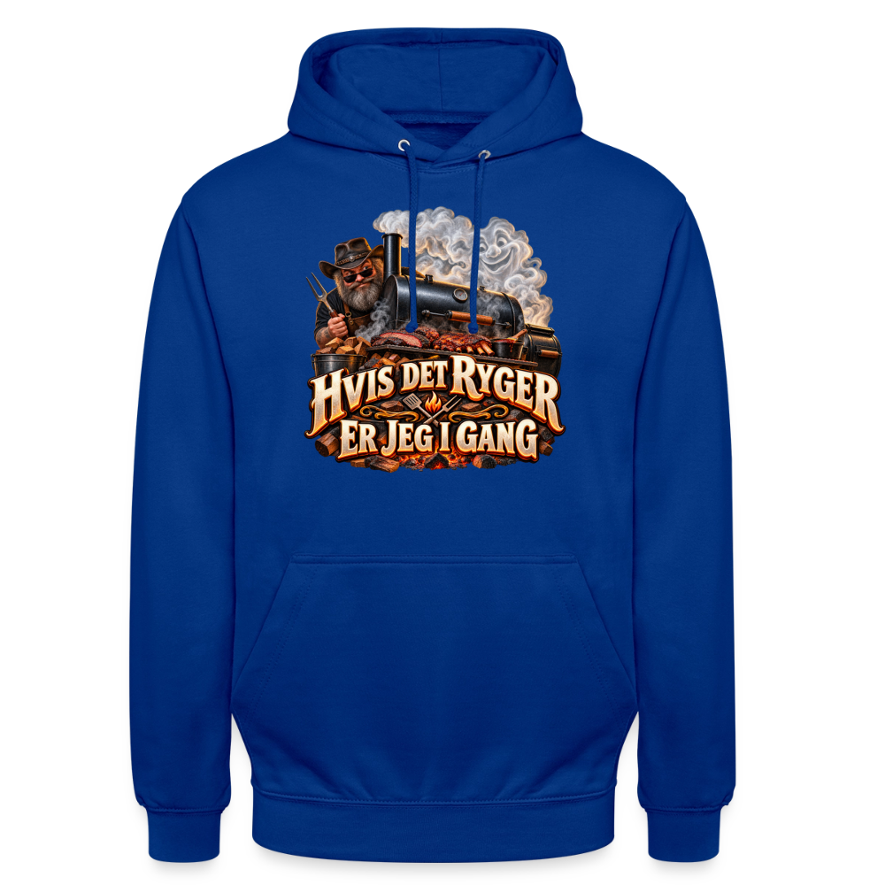 CityShirts - Hoodie - Hvis det ryger, er jeg i gang - CS051 - kongeblå
