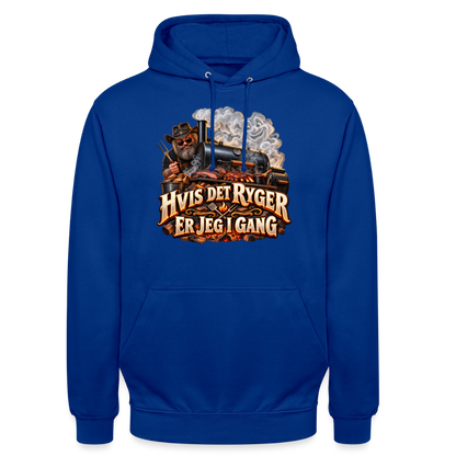 CityShirts - Hoodie - Hvis det ryger, er jeg i gang - CS051 - kongeblå