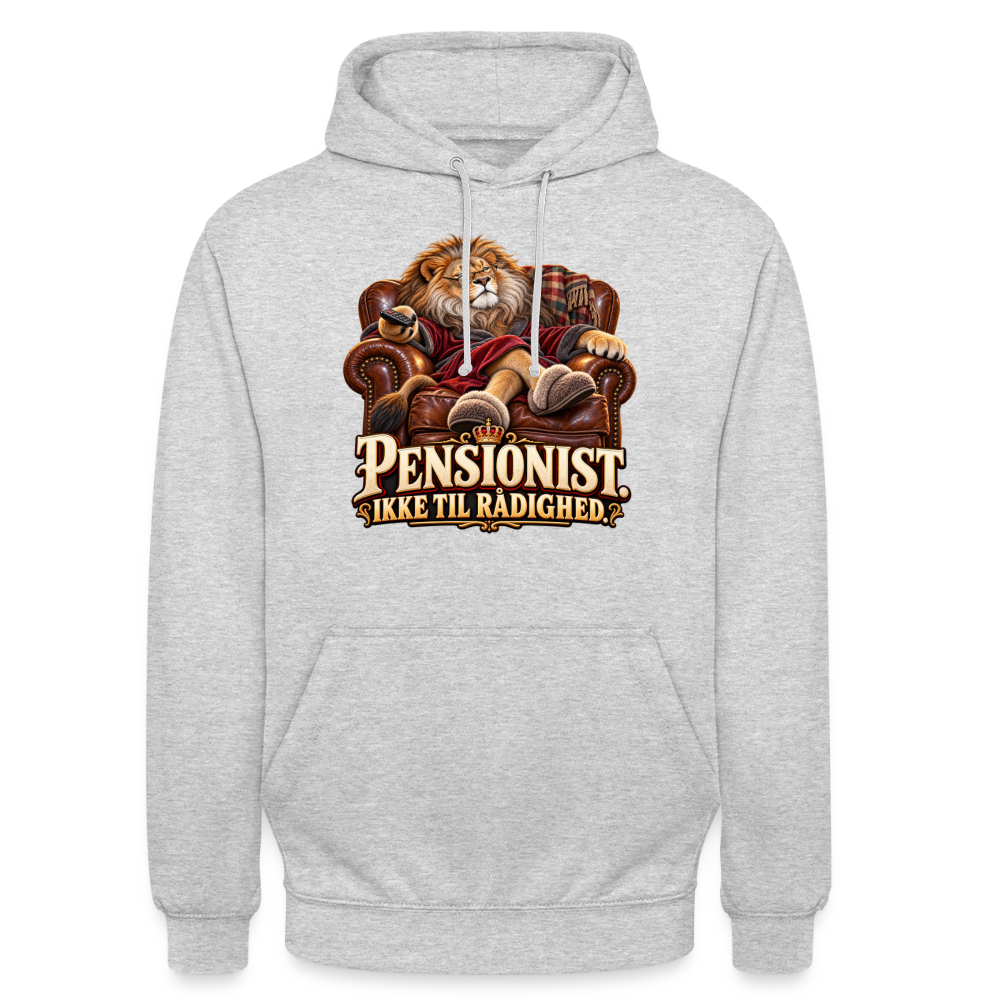 CityShirts - Hoodie - Pensionist. Ikke til rådighed. - CS030 - lysegrå meleret