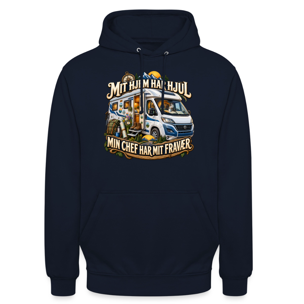 CityShirts - Hoodie - Mit hjem har hjul – Min chef har mit fravær - CS040 - marineblå