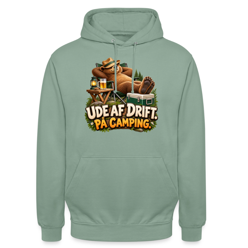 CityShirts - Hoodie - Ude af drift. På camping. - CS035 - grågrøn