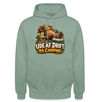 CityShirts - Hoodie - Ude af drift. På camping. - CS035 - grågrøn