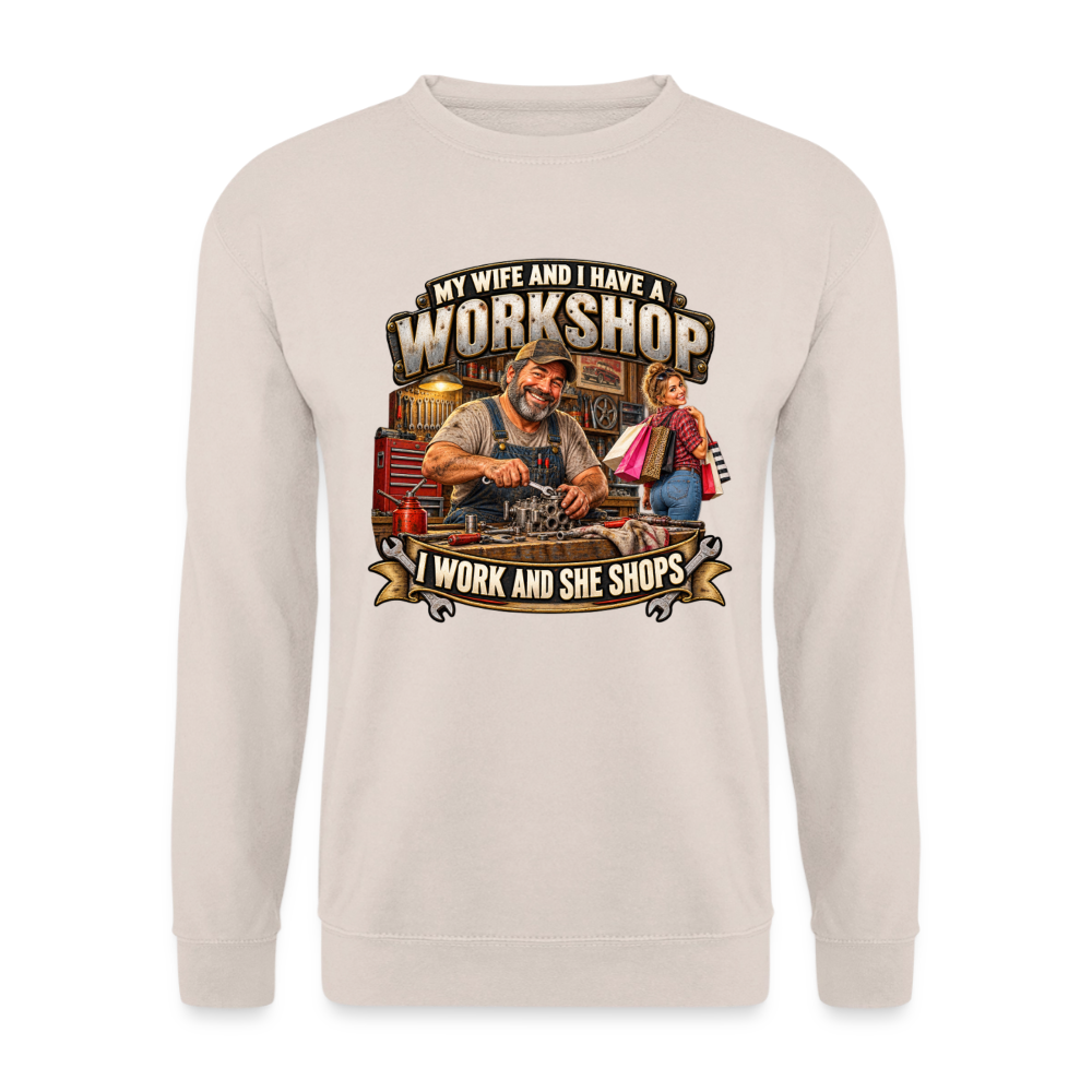 CityShirts - Sweatshirt - Workshop – I work and she shops - CS021 - sand