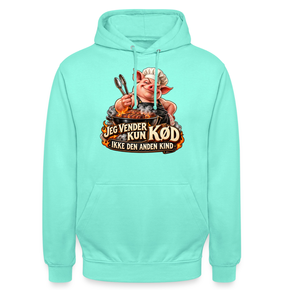 CityShirts - Hoodie - Jeg vender kun kød – Ikke den anden kind - CS044 - mint