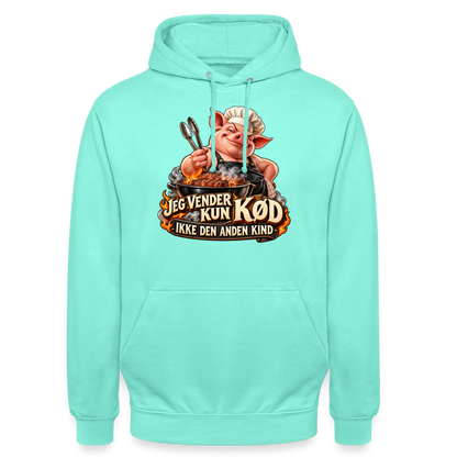 CityShirts - Hoodie - Jeg vender kun kød – Ikke den anden kind - CS044 - mint