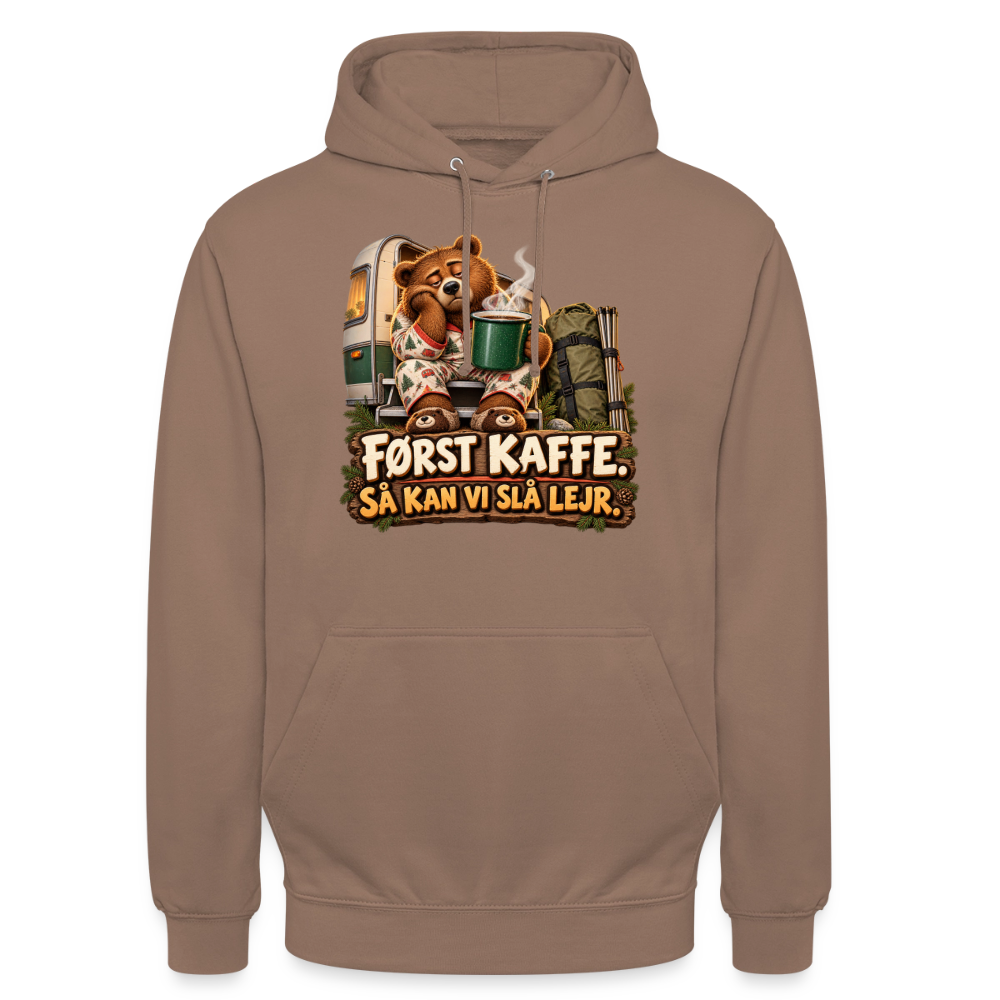 CityShirts - Hoodie - Først kaffe – Så kan vi slå lejr - CS043 - mokka