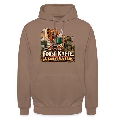 CityShirts - Hoodie - Først kaffe – Så kan vi slå lejr - CS043 - mokka
