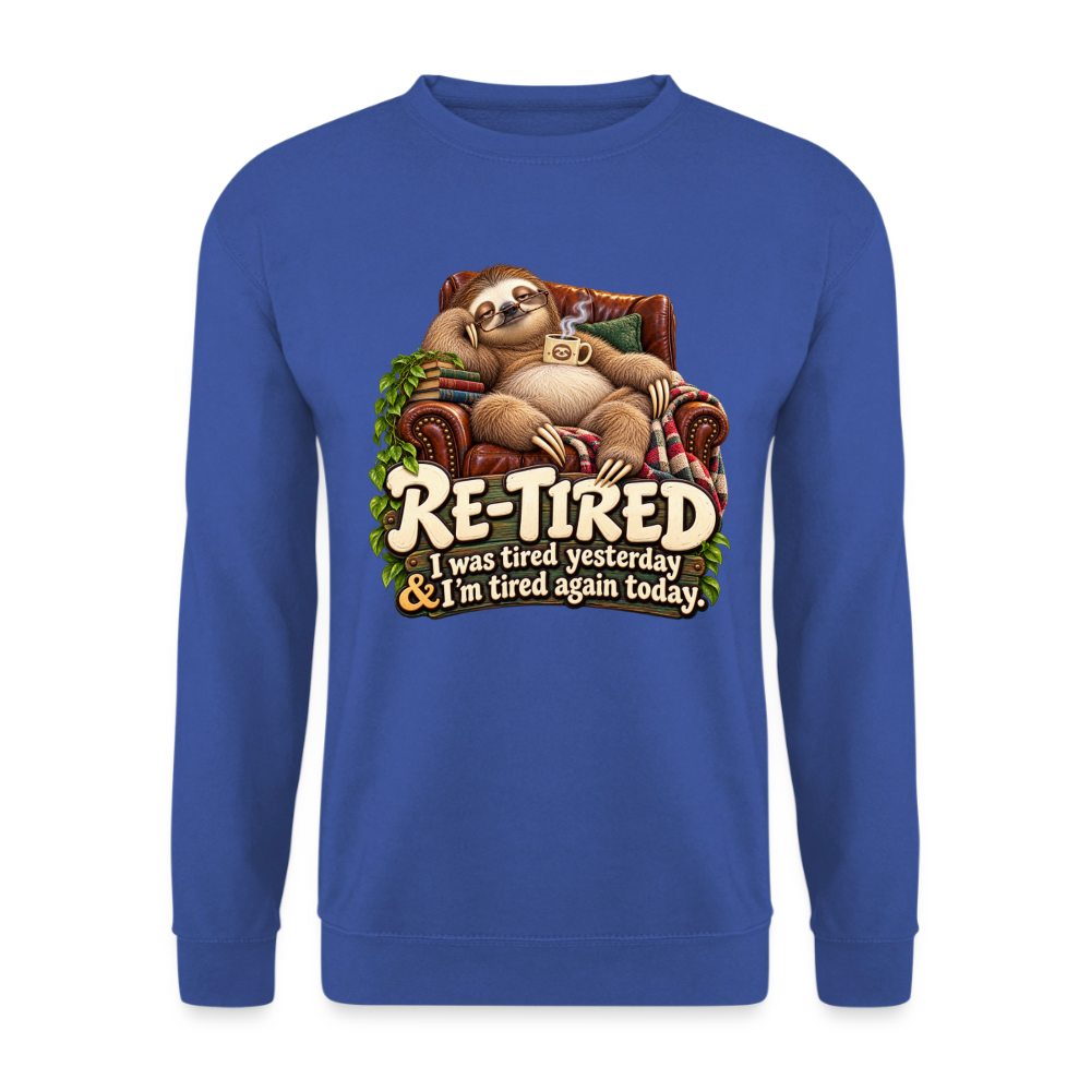 CityShirts - Sweatshirt - Re-tired – Tired again today - CS009 - kongeblå