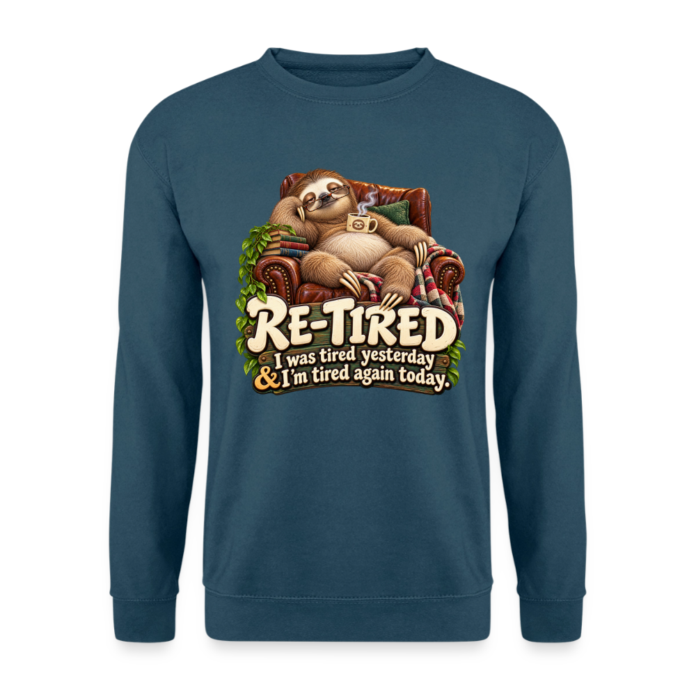 CityShirts - Sweatshirt - Re-tired – Tired again today - CS009 - indigoblå
