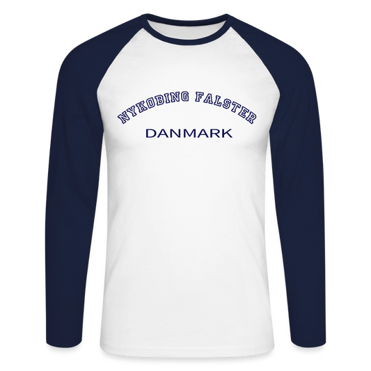CityShirt - Baseball T-Shirt - Nykøbing Falster - hvid/marineblå