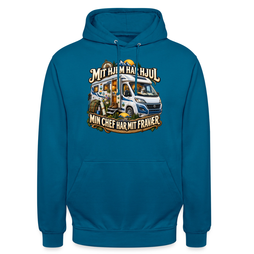 CityShirts - Hoodie - Mit hjem har hjul – Min chef har mit fravær - CS040 - dybt havblå 