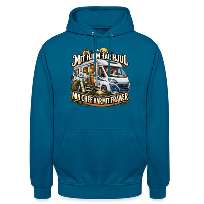 CityShirts - Hoodie - Mit hjem har hjul – Min chef har mit fravær - CS040 - dybt havblå 