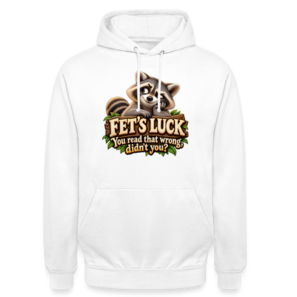 CityShirts - Hoodie - Fet’s Luck – You read that wrong, didn’t you? - CS003 - hvid