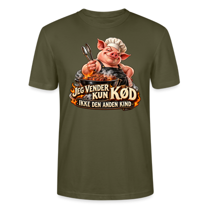 CityShirts - T-shirt - Jeg vender kun kød – Ikke den anden kind - CS044 - khaki