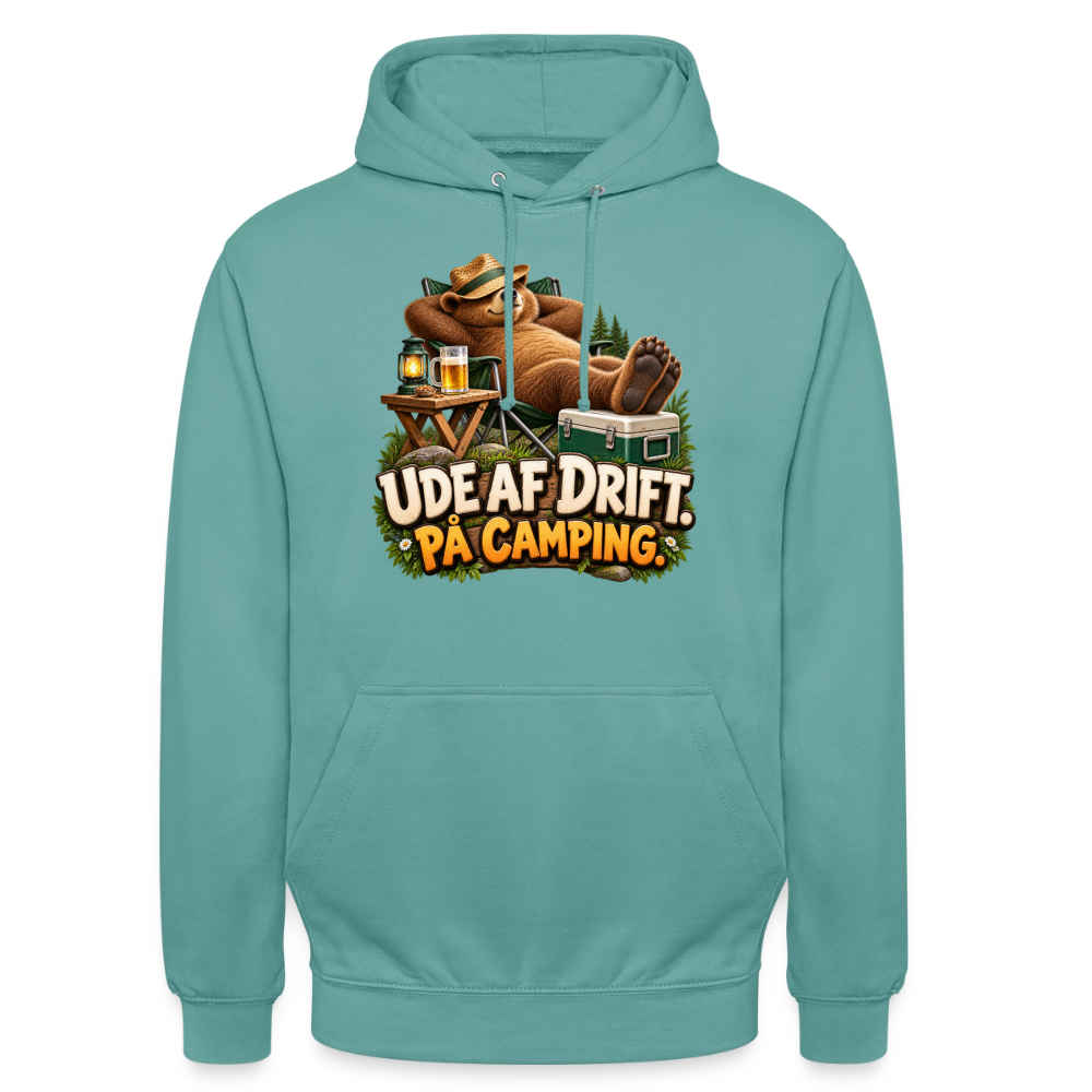 CityShirts - Hoodie - Ude af drift. På camping. - CS035 - pastelturkis