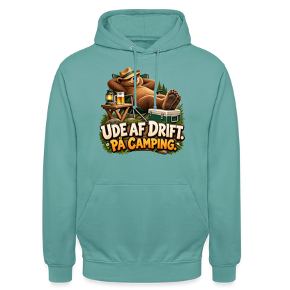 CityShirts - Hoodie - Ude af drift. På camping. - CS035 - pastelturkis