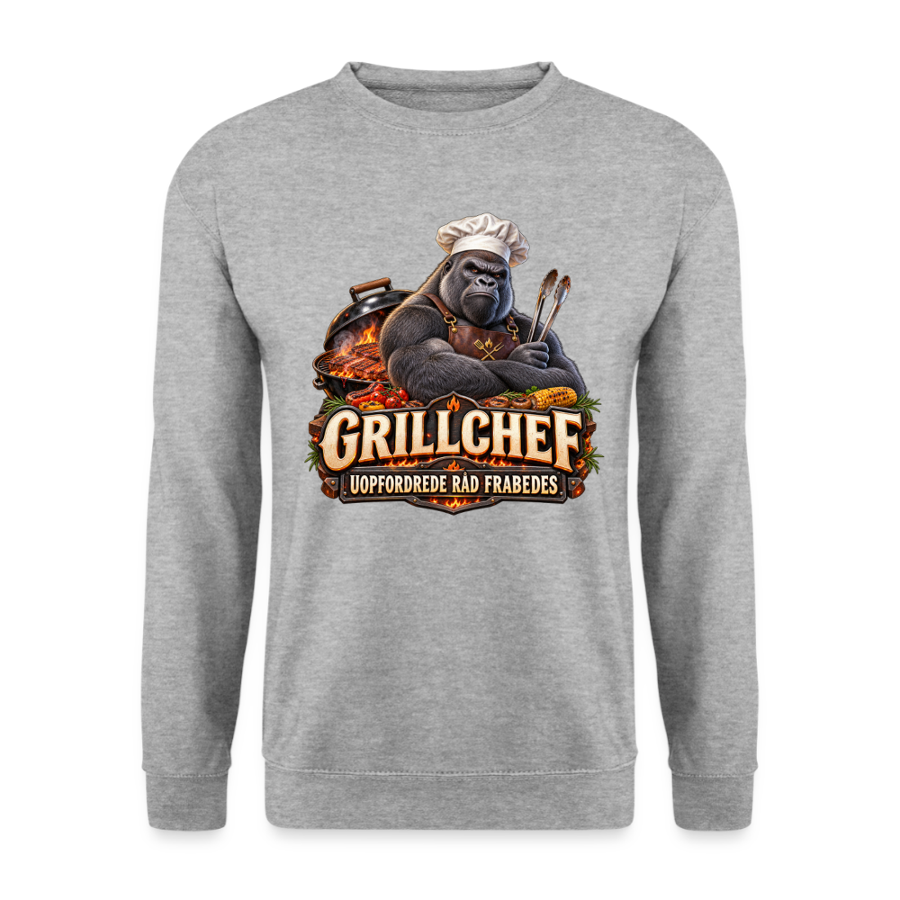 CityShirts - Sweatshirt - Grillchef – Uopfordrede råd frabedes - CS047 - hvidgrå meleret