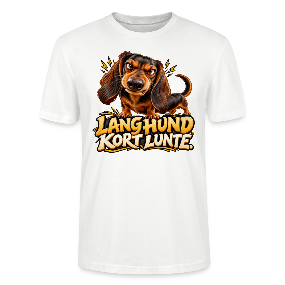 CityShirts - T-shirt - Lang Hund – Kort Lunte - CS026 - hvid