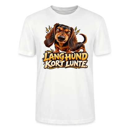 CityShirts - T-shirt - Lang Hund – Kort Lunte - CS026 - hvid